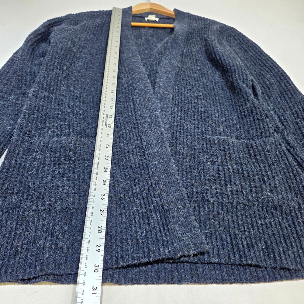Caslon Cardigan Sweater Womens XS Navy Blue Open Front Knit Pocket Longline Cozy - Picture 3 of 6